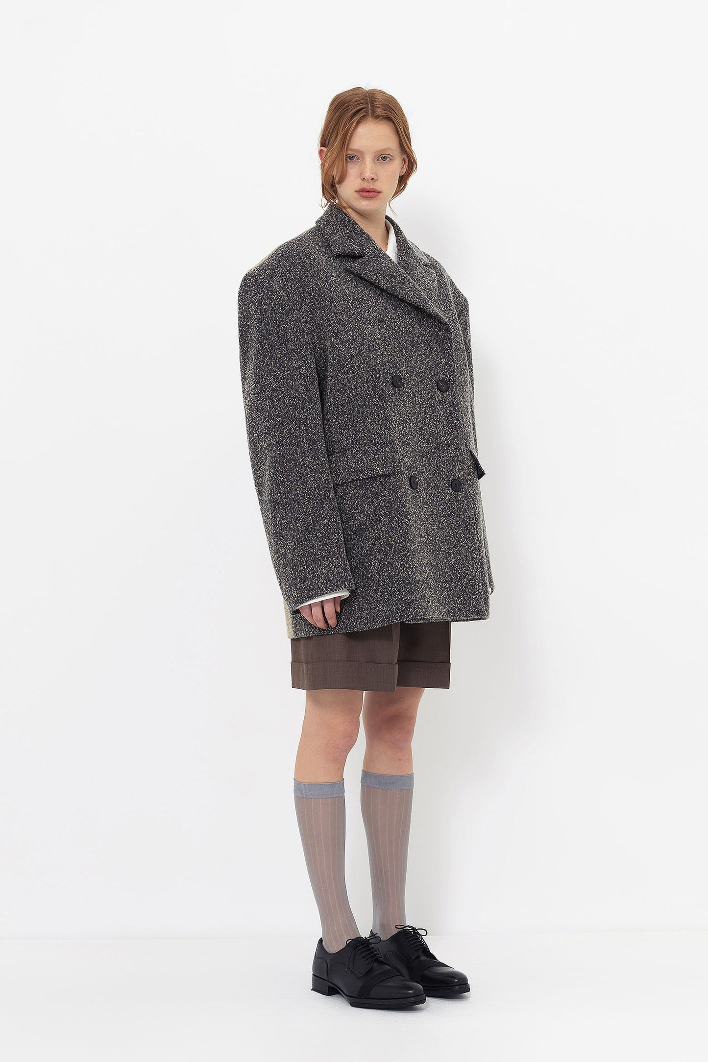 DOUBL FACE DOUBLE BREASTED WOOL COAT