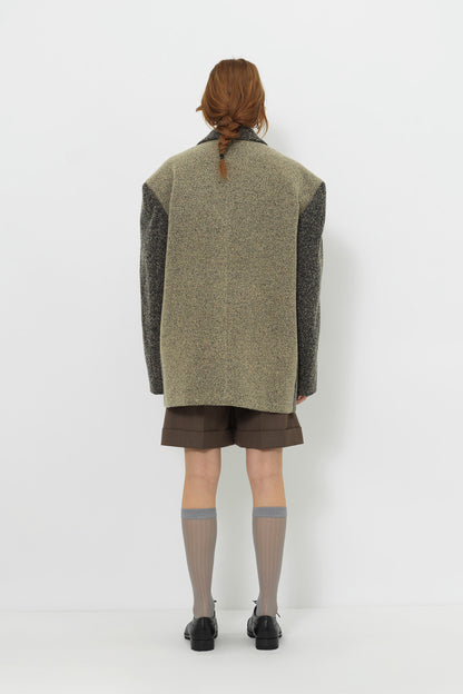 DOUBL FACE DOUBLE BREASTED WOOL COAT