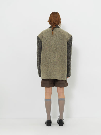 DOUBL FACE DOUBLE BREASTED WOOL COAT