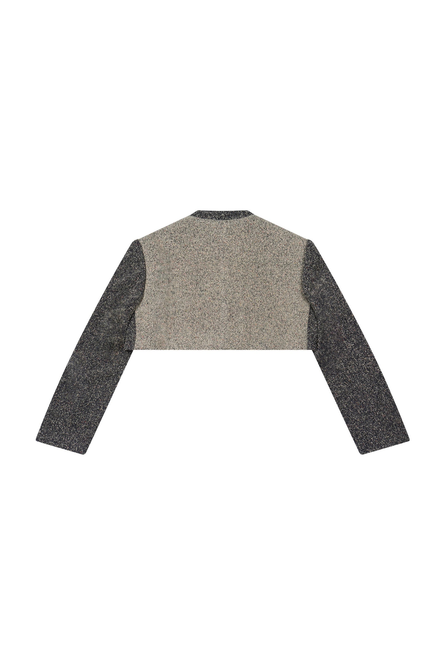 WOOL-BLEND CROPPED TEXTURED JACKET