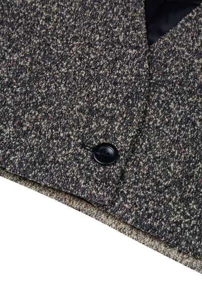 WOOL-BLEND CROPPED TEXTURED JACKET