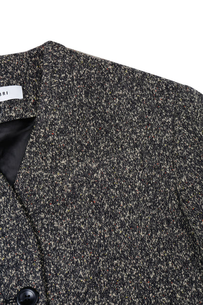 WOOL-BLEND CROPPED TEXTURED JACKET