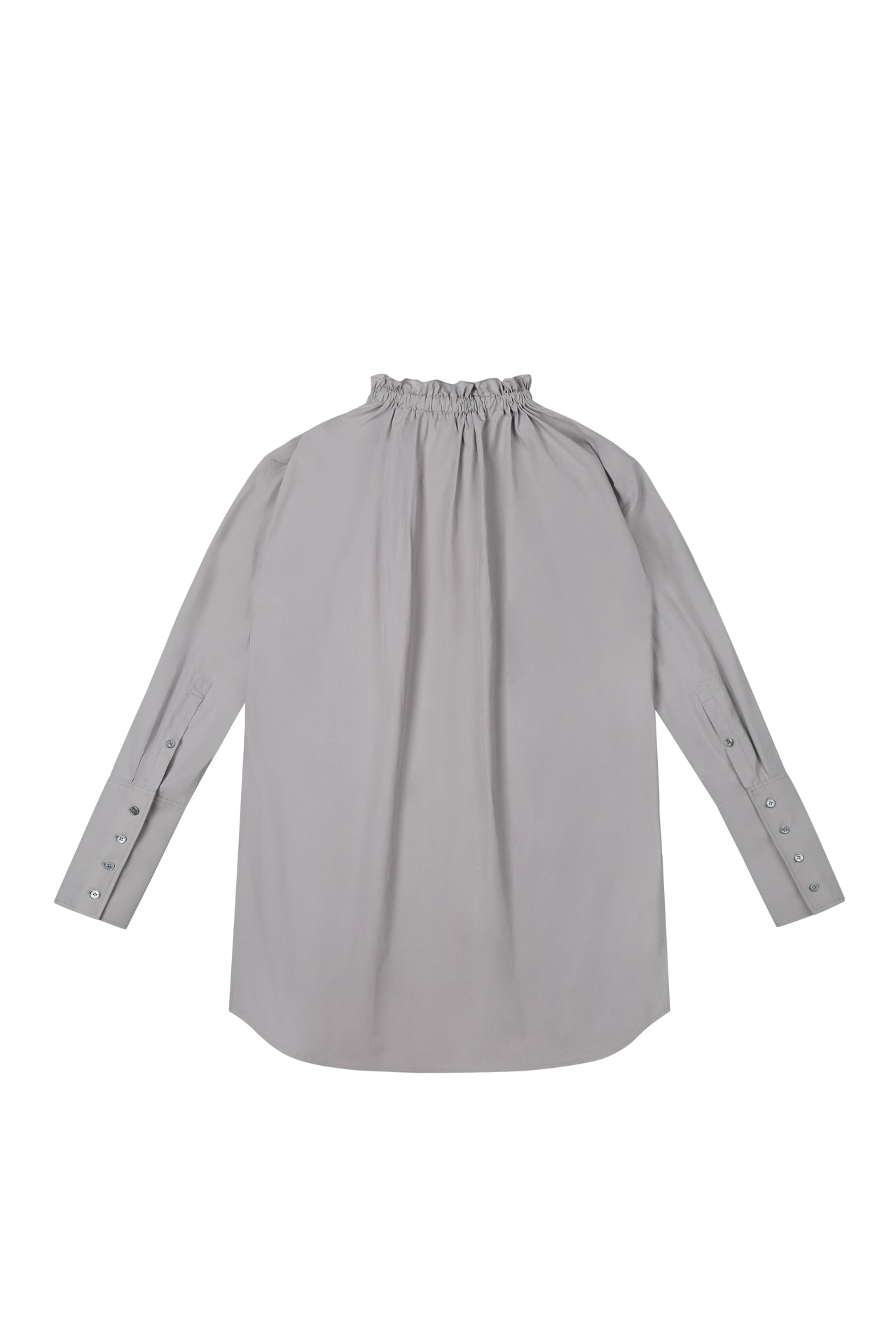 RUCHED COLLAR LONG SHIRT