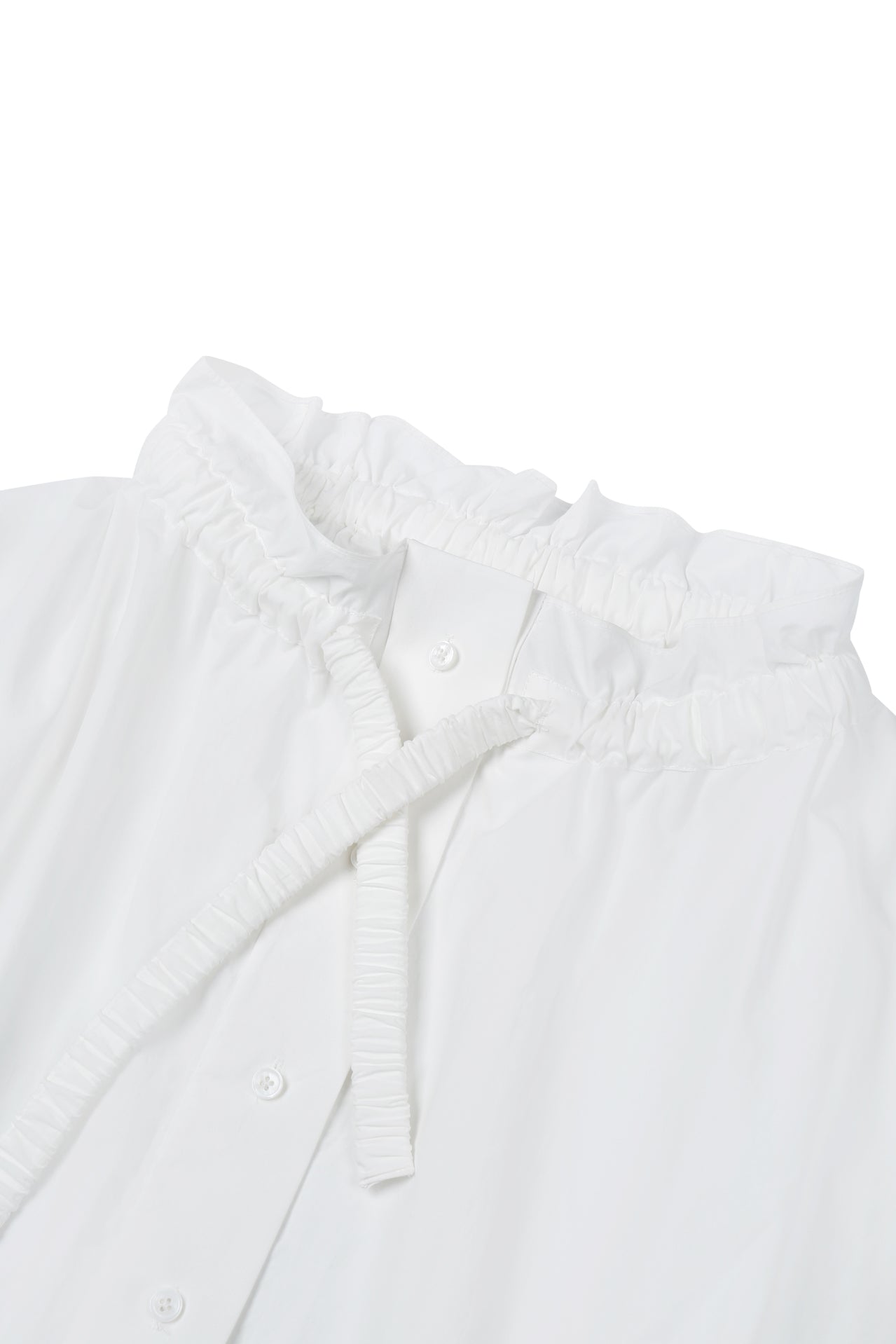 RUCHED COLLAR LONG SHIRT