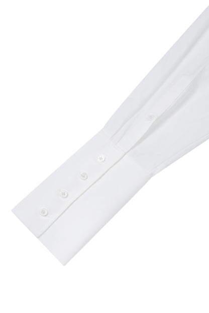RUCHED COLLAR LONG SHIRT
