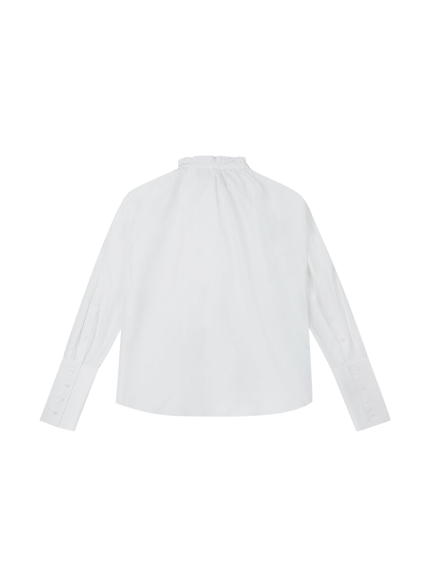 RUCHED COLLAR SHORT SHIRT