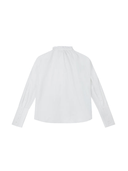 RUCHED COLLAR SHORT SHIRT
