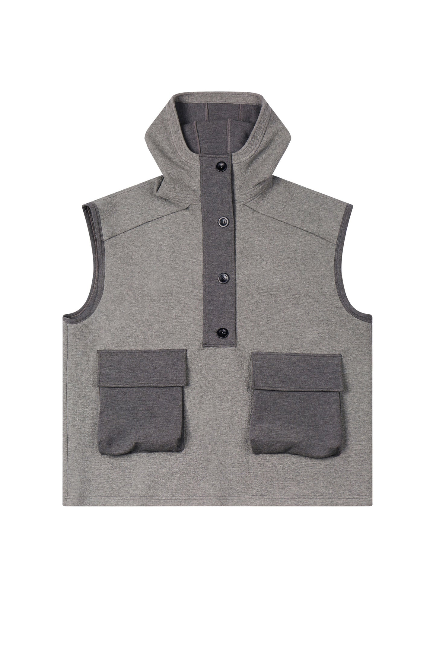 HEAVYWEIGHT HOODED VEST WITH UTILITY POCKETS