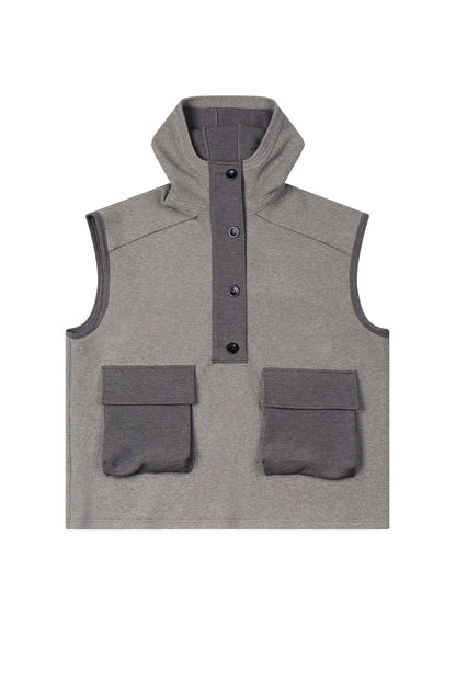 HEAVYWEIGHT HOODED VEST WITH UTILITY POCKETS