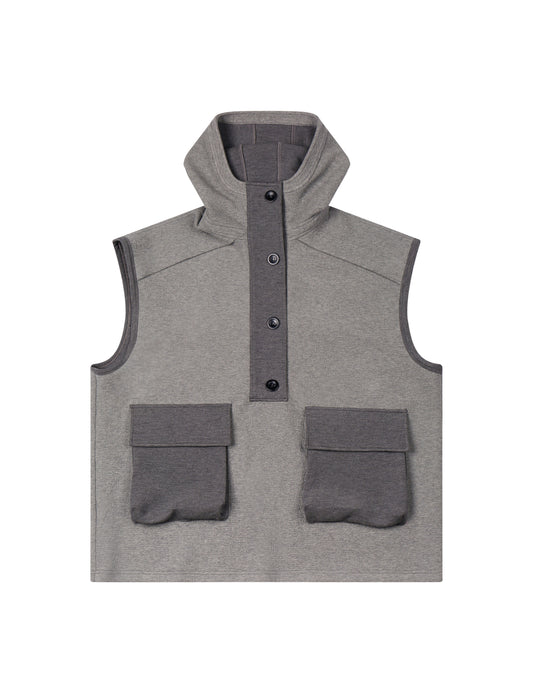 HEAVYWEIGHT HOODED VEST WITH UTILITY POCKETS