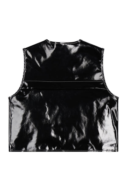 Glossy Linen Coated Utility Vest