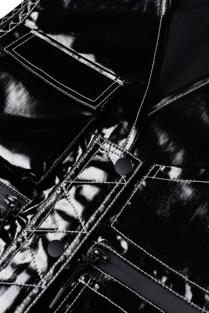 Glossy Linen Coated Utility Vest