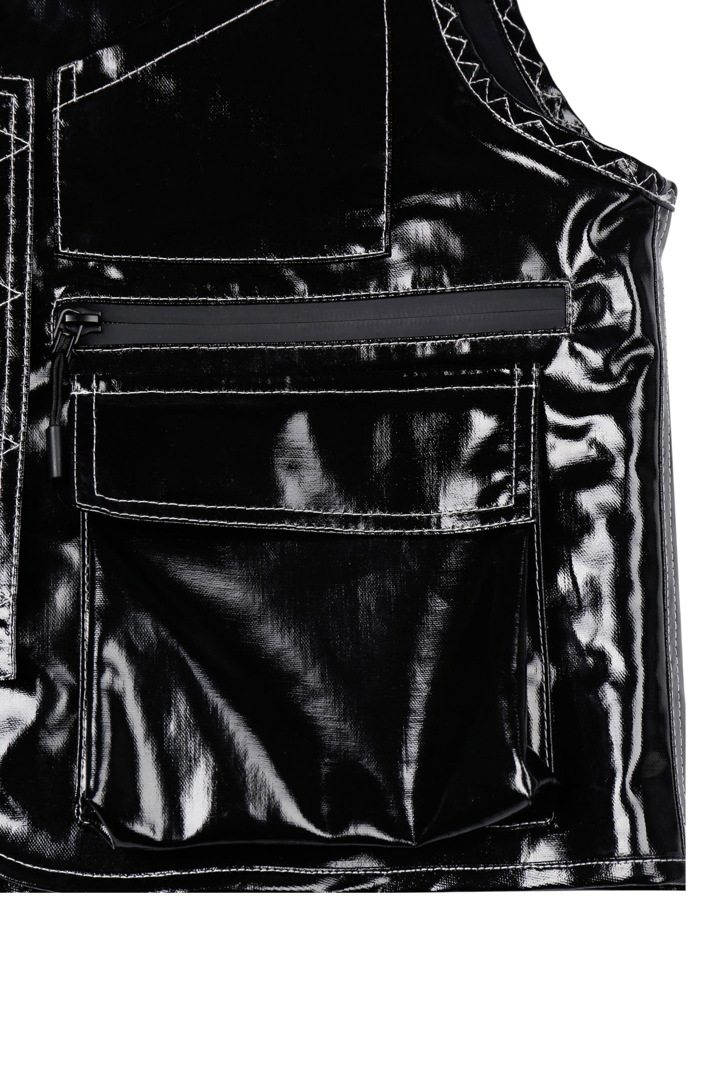 Glossy Linen Coated Utility Vest