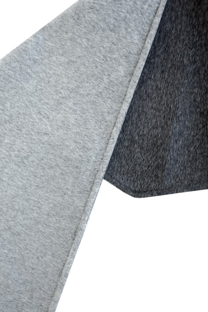 TWO-TONE REVERSIBLE WOOL  TRIANGULAR SCARF