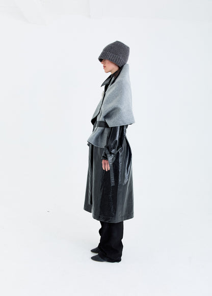 TWO-TONE REVERSIBLE WOOL RECTANGLE SCARF