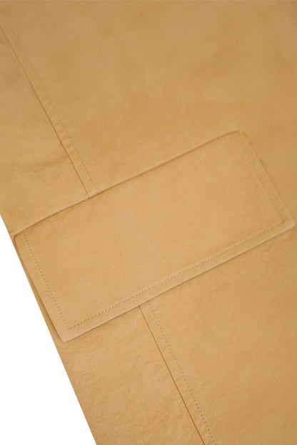 BUTTONED WAIST-TIED UTILITY JACKET