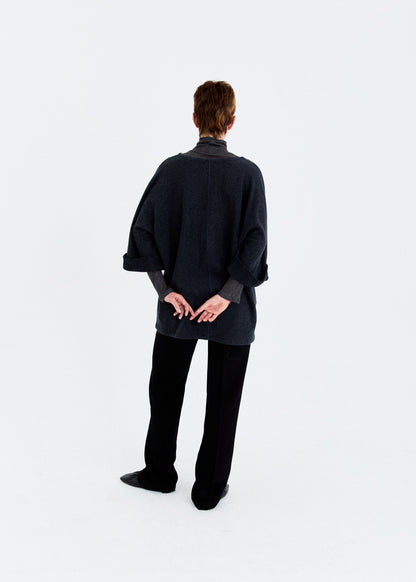 FLEECE OVERSIZE HALF-SLEEVE T-SHIRT