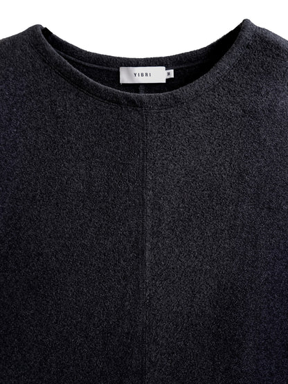 FLEECE OVERSIZE HALF-SLEEVE T-SHIRT