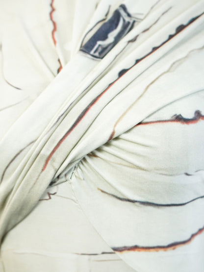 PRINTED STRETCHY OPEN-BACK BODYSUIT