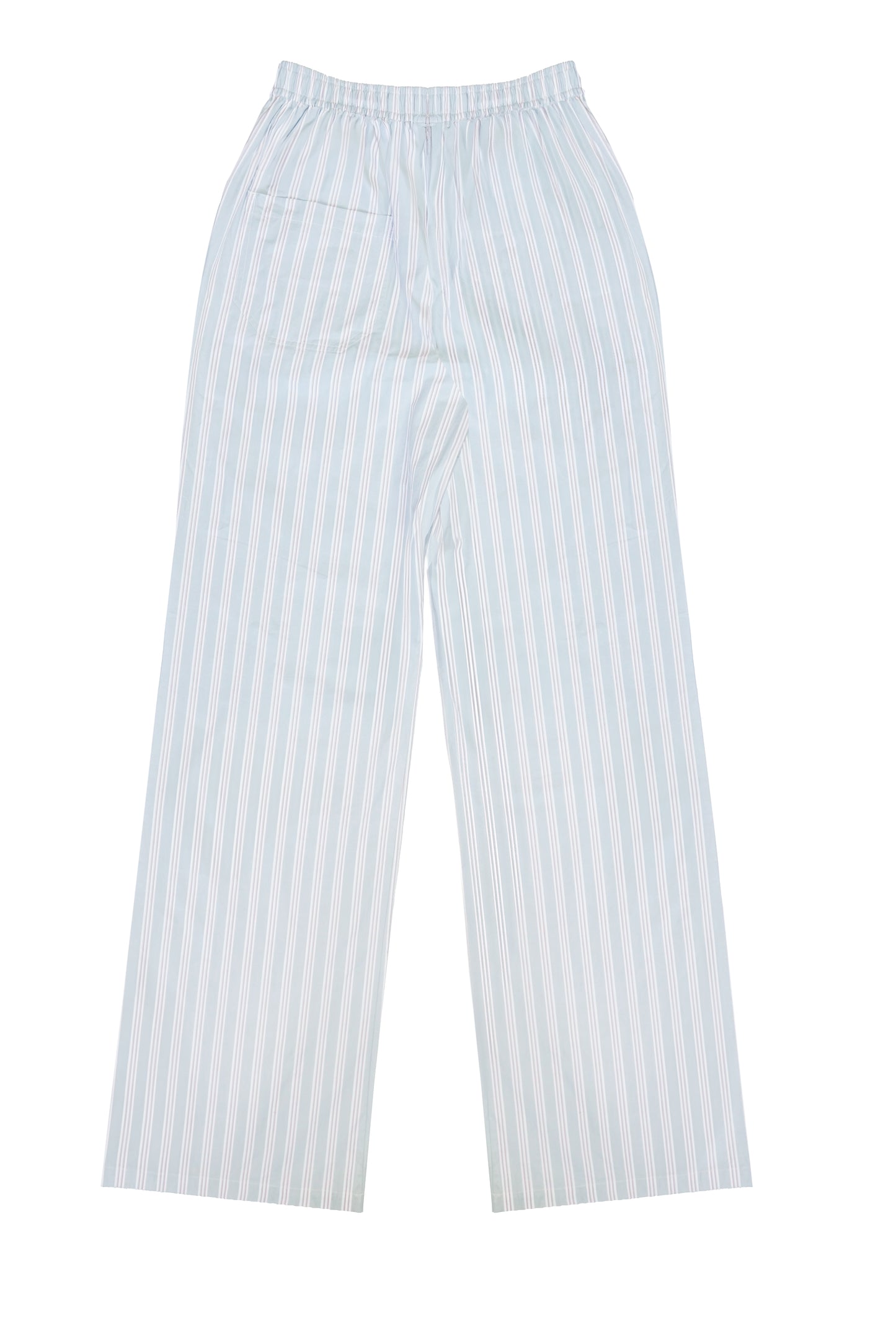 STONEWASHED STRIPED ELASTIC WAISTBAND PANTS