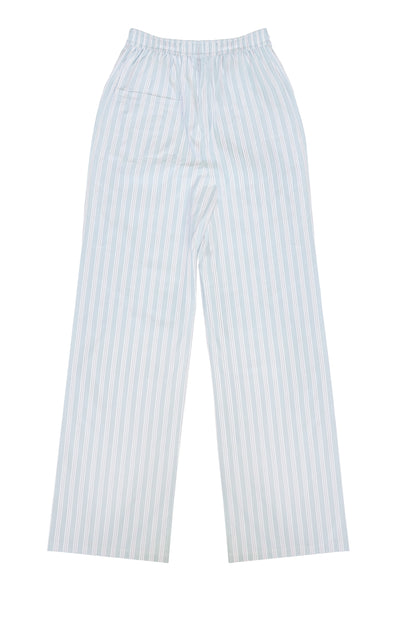 STONEWASHED STRIPED ELASTIC WAISTBAND PANTS