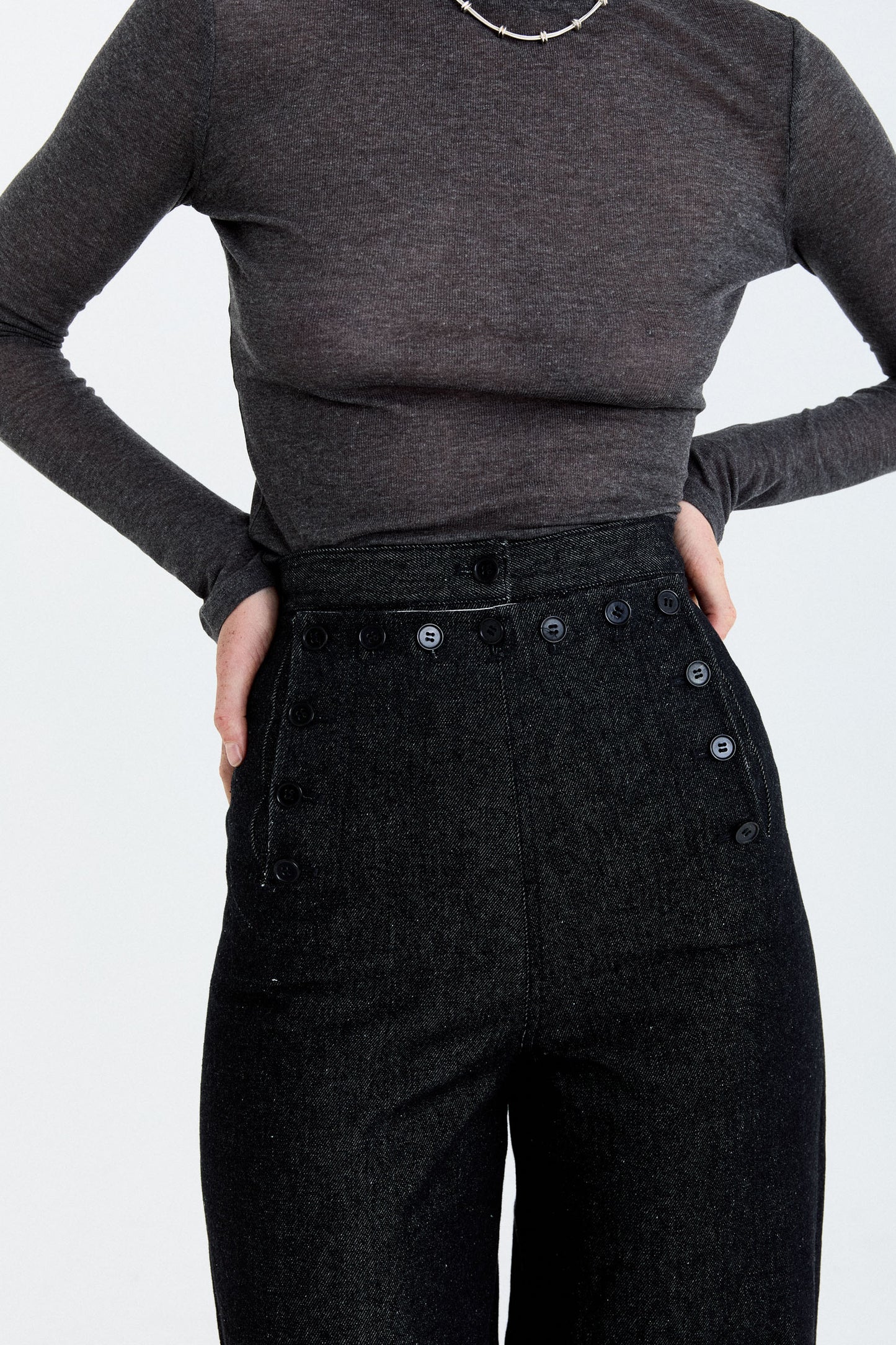 STONEWASHED SAILOR TROUSERS