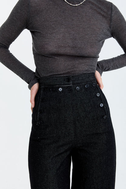 STONEWASHED SAILOR TROUSERS