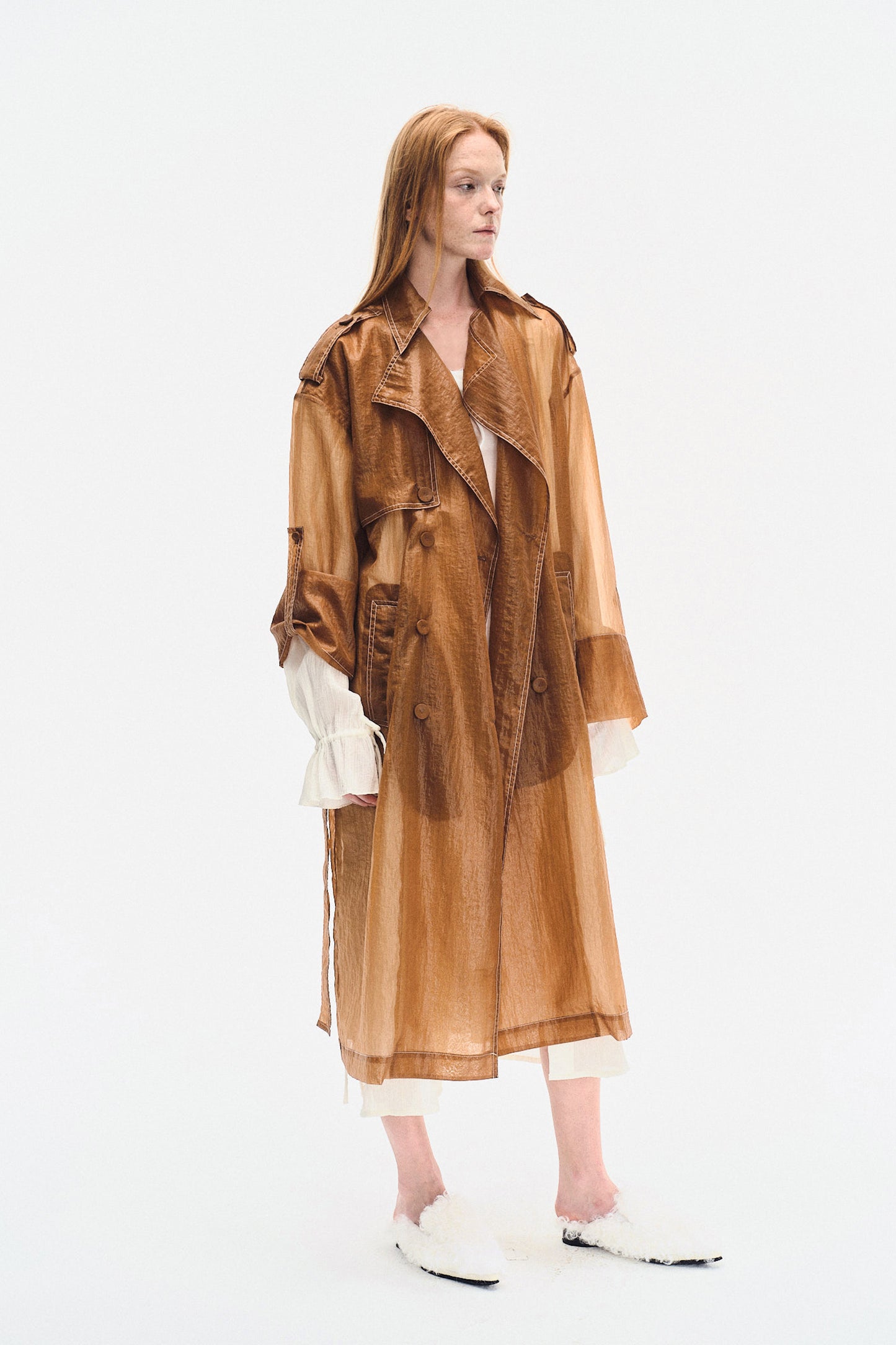 SHEER NYLON TRENCH COAT