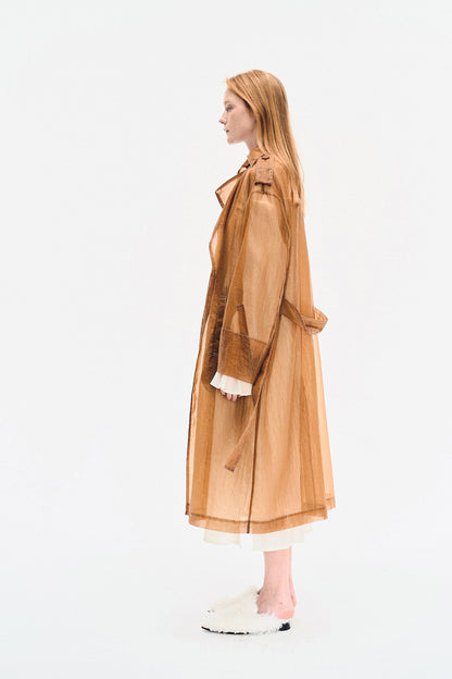SHEER NYLON TRENCH COAT