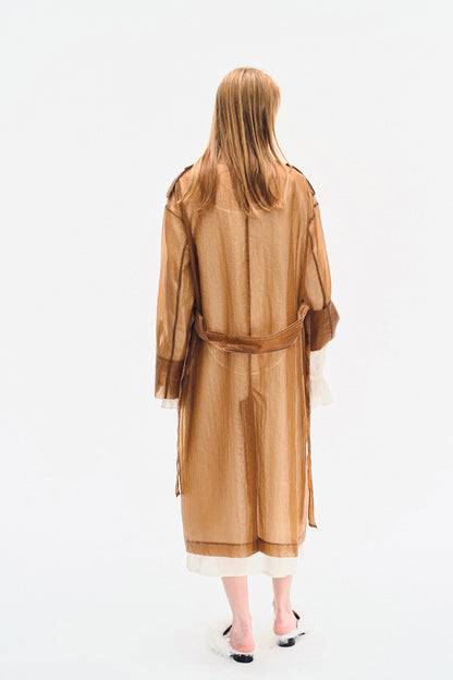 SHEER NYLON TRENCH COAT