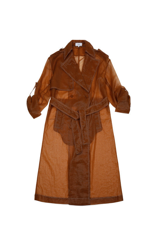 SHEER NYLON TRENCH COAT
