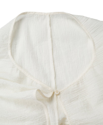 WHITE WRINKLE-TEXTURED REVERSIBLE TOP