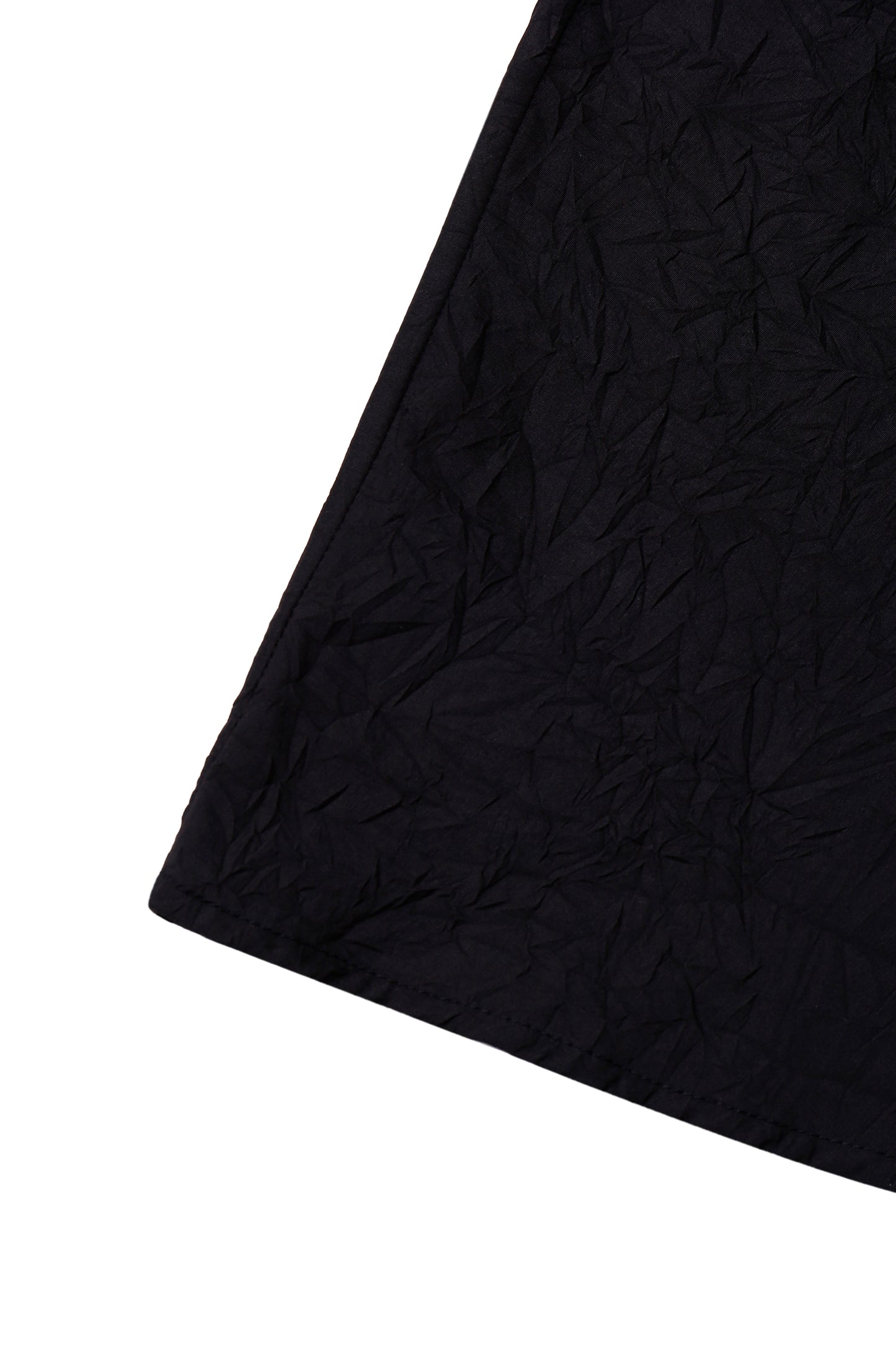 BLACK TEXTURED DRAPED MINI DRESS