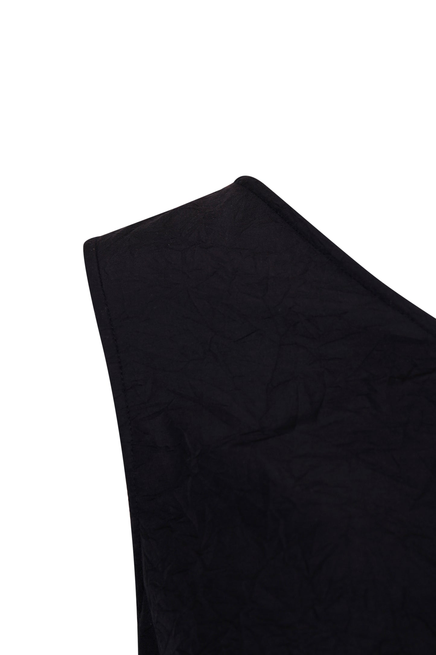 BLACK TEXTURED DRAPED MINI DRESS