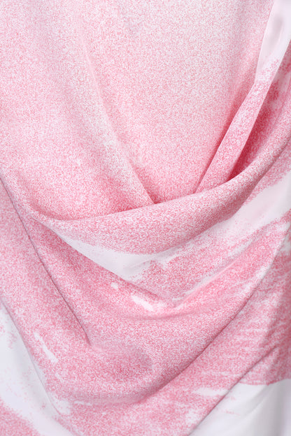 PINK WATERSCAPE DRAPED MINI DRESS