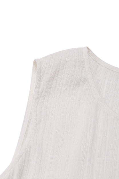 WRINKLED TEXTURE COTTON MINI DRESS