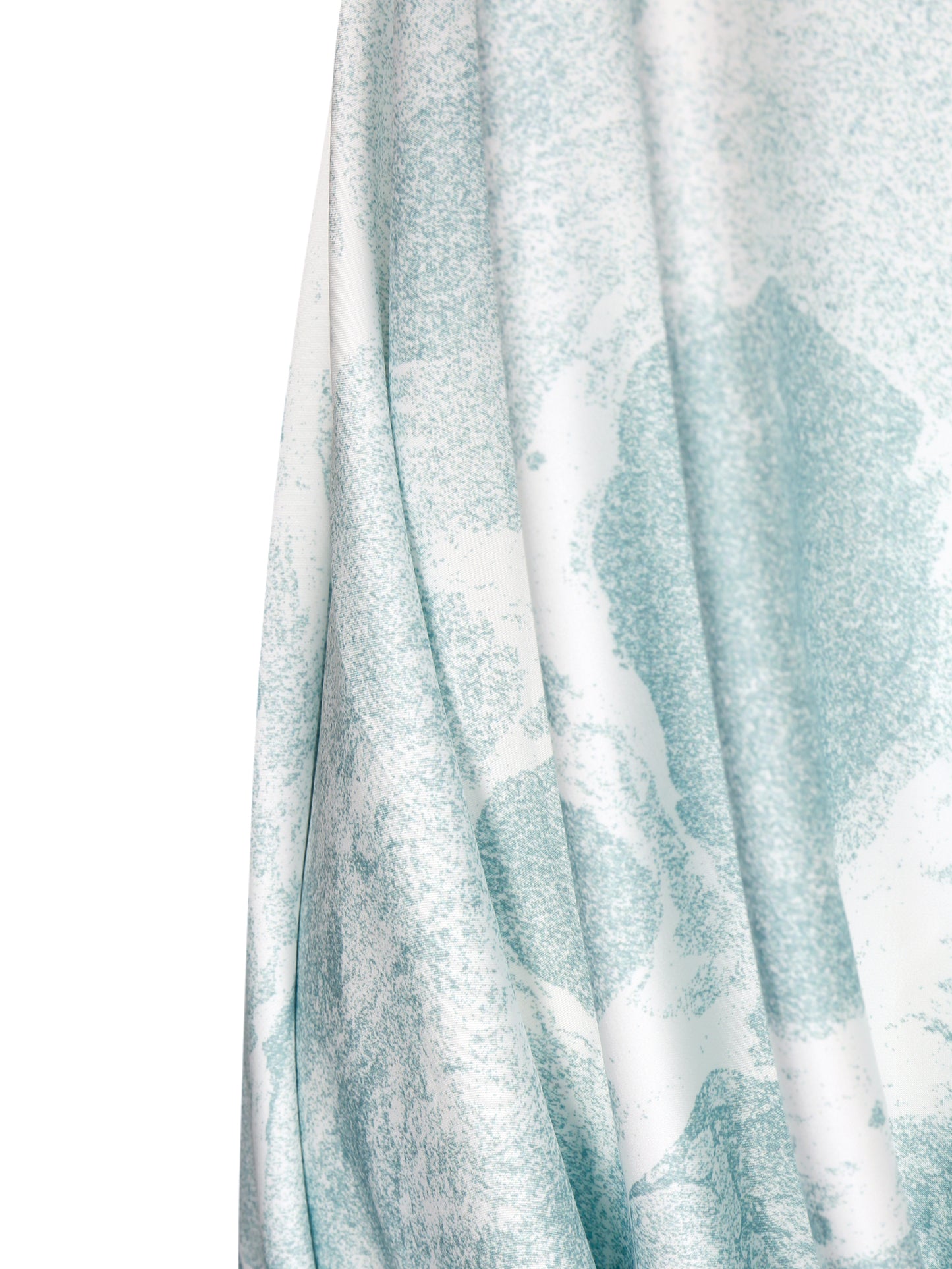 WATER LILY PRINTED STRAPLESS DRAPE DRESS