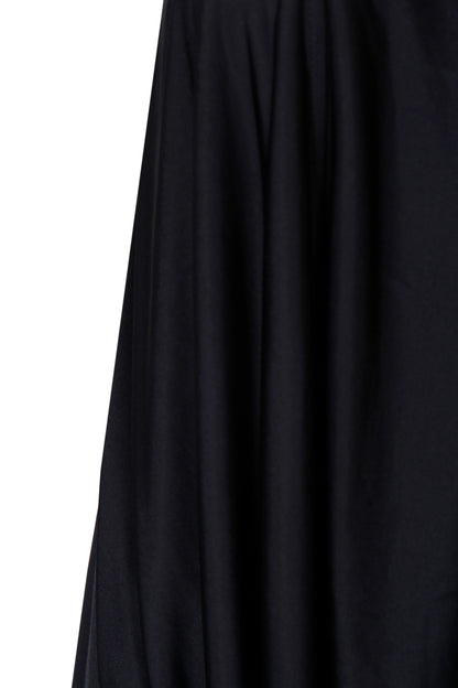 BLACK STRETCH JERSEY DRAPED TUBE DRESS