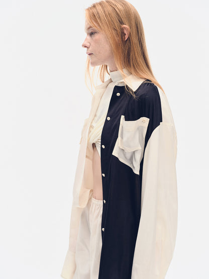 TWO-TONE OVERSIZED UTILITY SHIRT