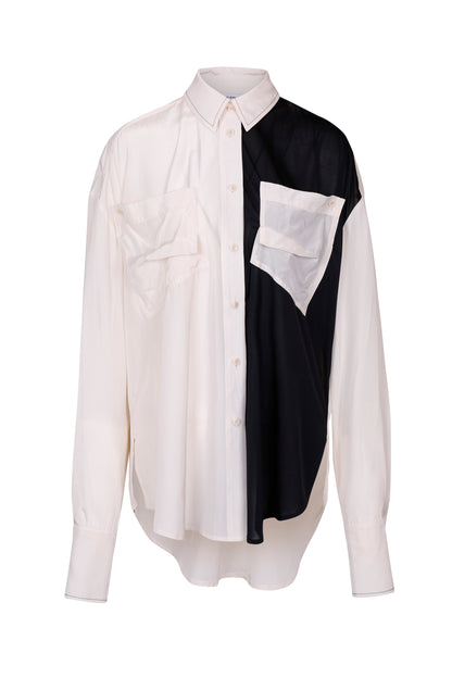 TWO-TONE OVERSIZED UTILITY SHIRT
