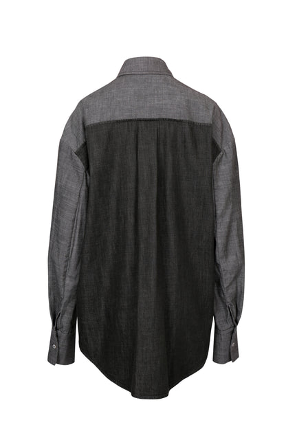 TWO-TONE OVERSIZE DENIM SHIRT