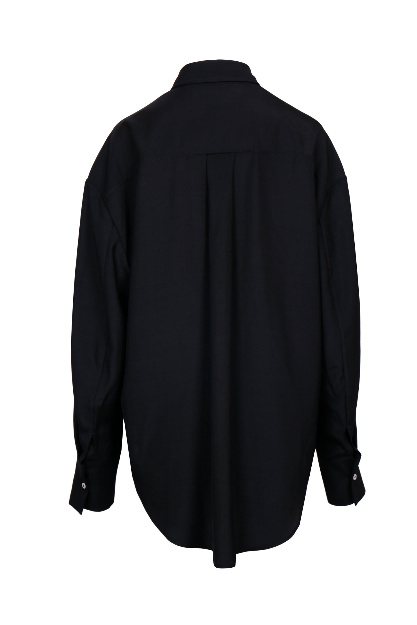 BLACK JAPANESE VISCOSE BUTTON-UP SHIRT
