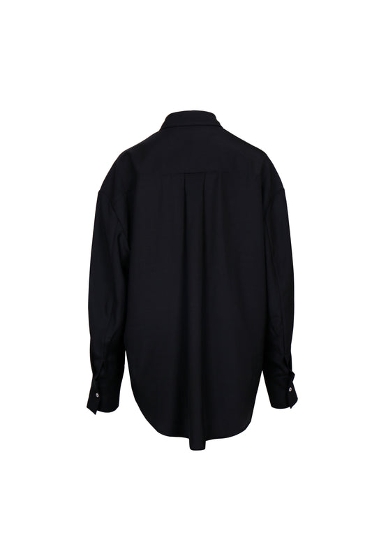 BLACK JAPANESE VISCOSE BUTTON-UP SHIRT