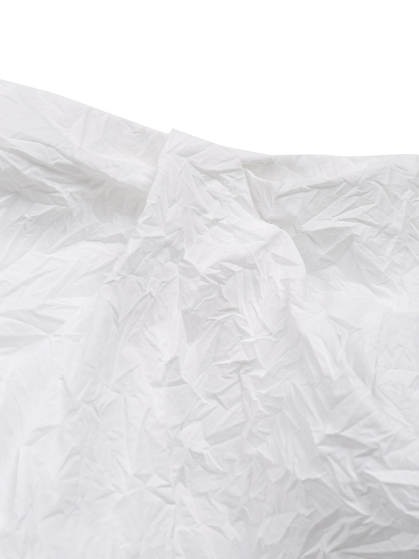 WHITE CRINKLED TEXTURE DRAPED MIDI SKIRT