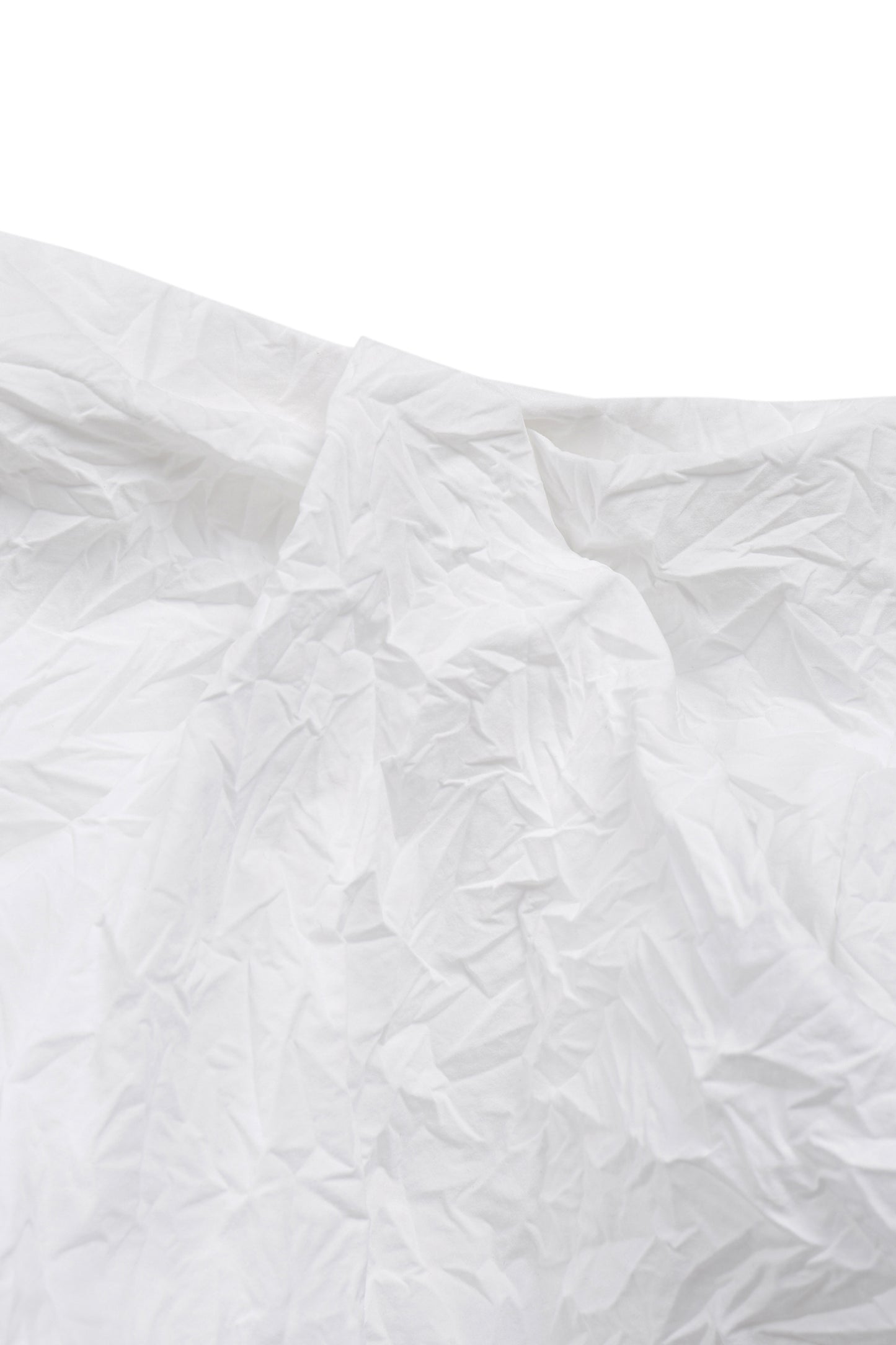 WHITE CRINKLED TEXTURE DRAPED MIDI SKIRT