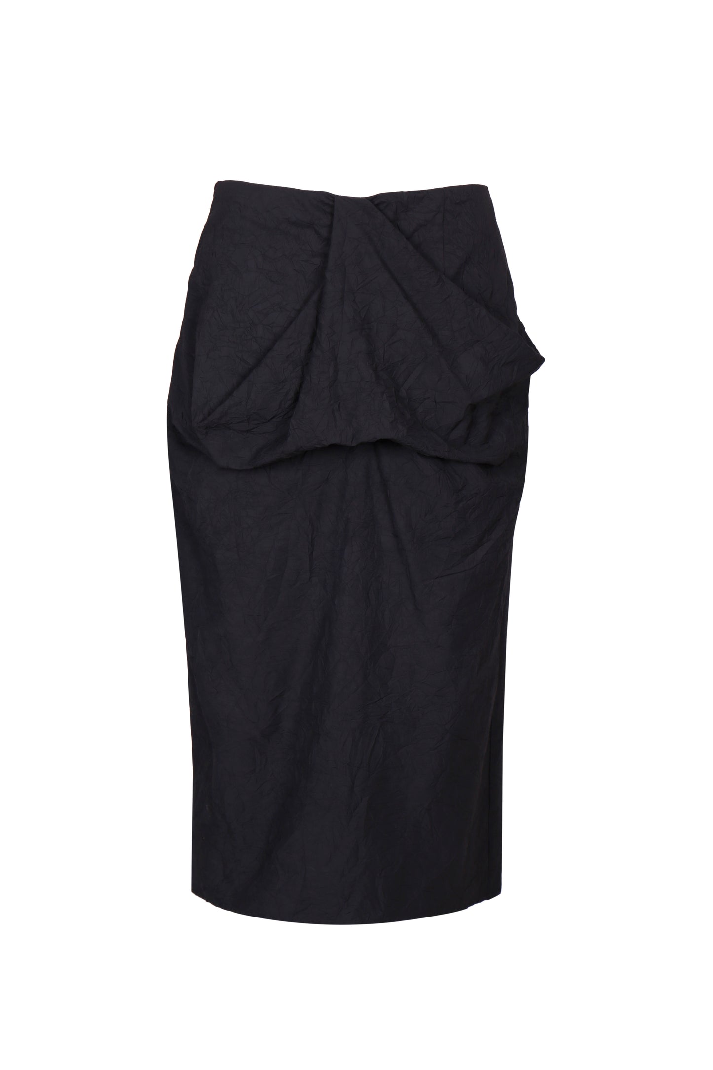 BLACK WRINKLED TEXTURE SKIRT