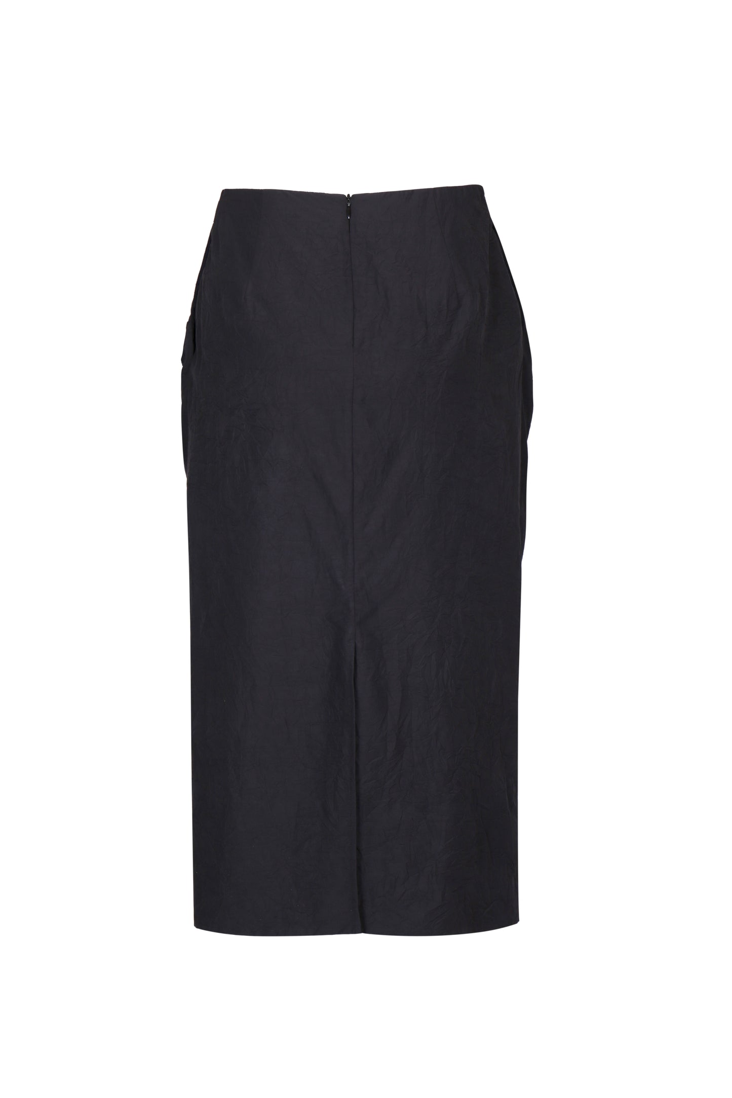 BLACK WRINKLED TEXTURE SKIRT