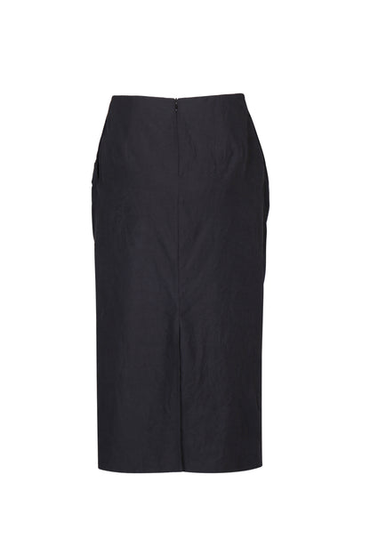 BLACK WRINKLED TEXTURE SKIRT