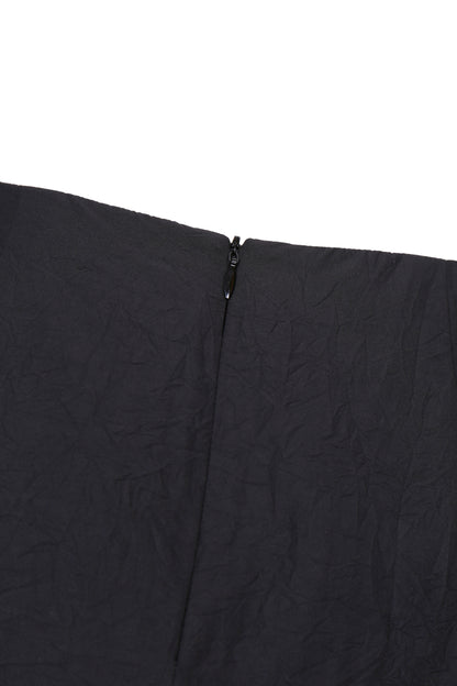 BLACK WRINKLED TEXTURE SKIRT