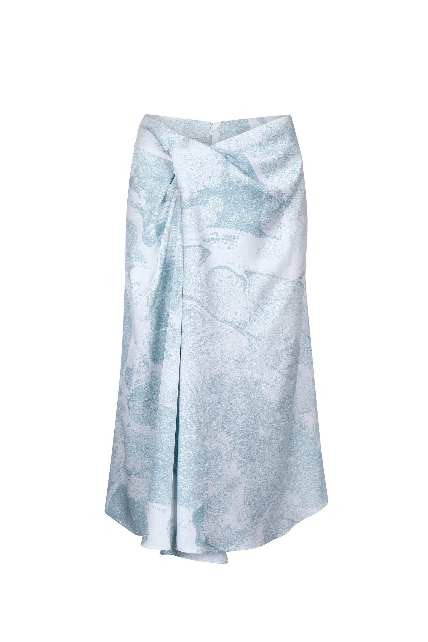 WHITE &GREEN MARBLED WATER LILY DRAPE SKIRT